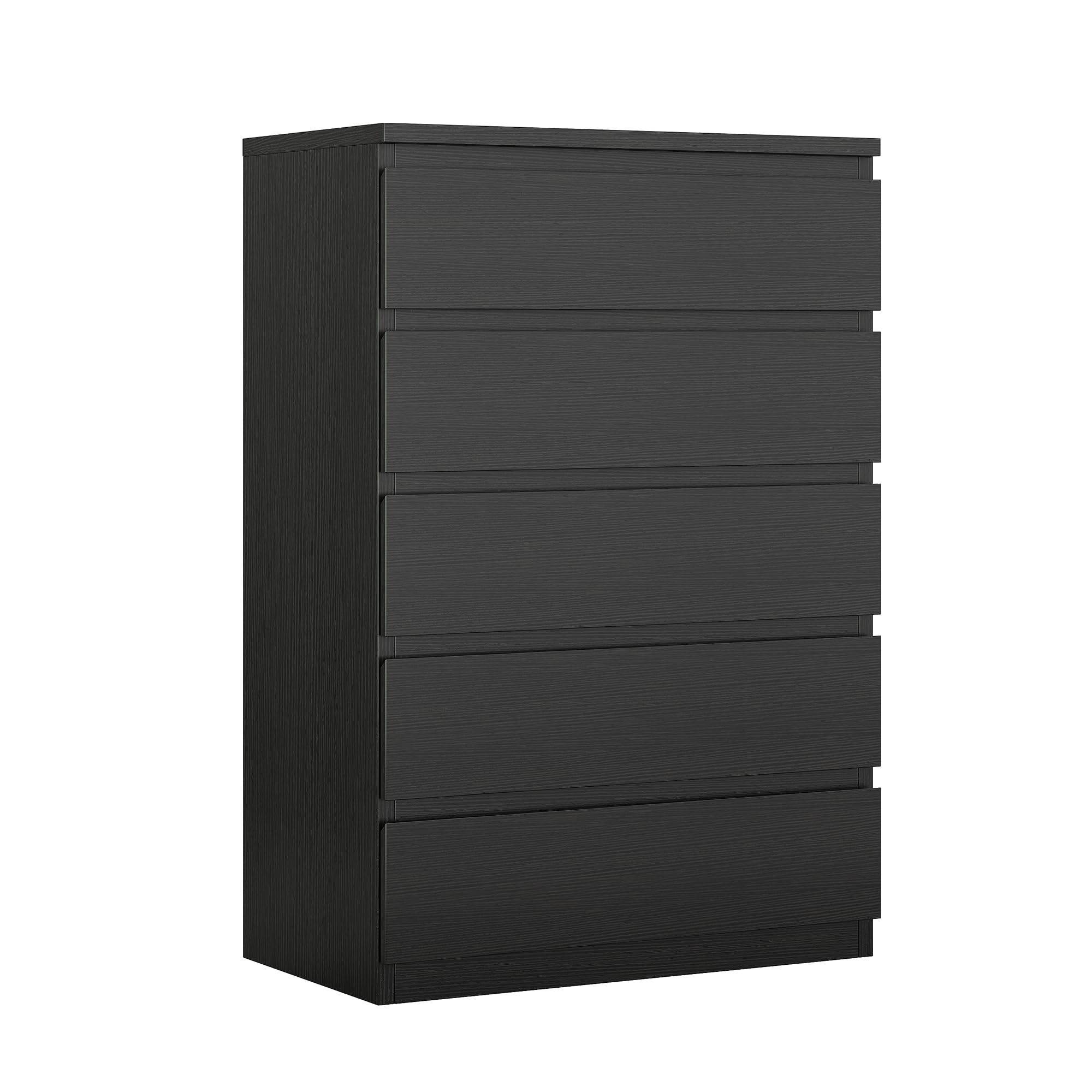 Black Modern 5 Drawer Dresser with Deep Storage