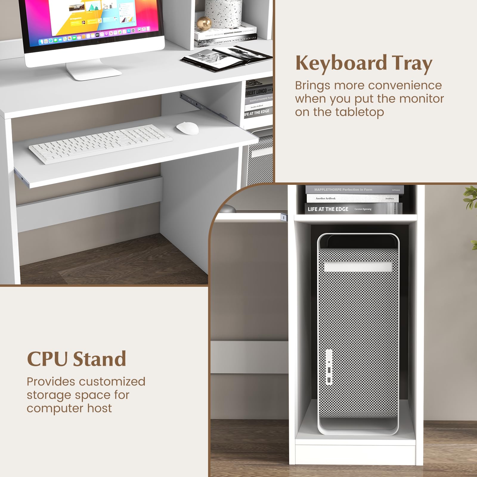 Computer Desk with Hutch and Charging Station