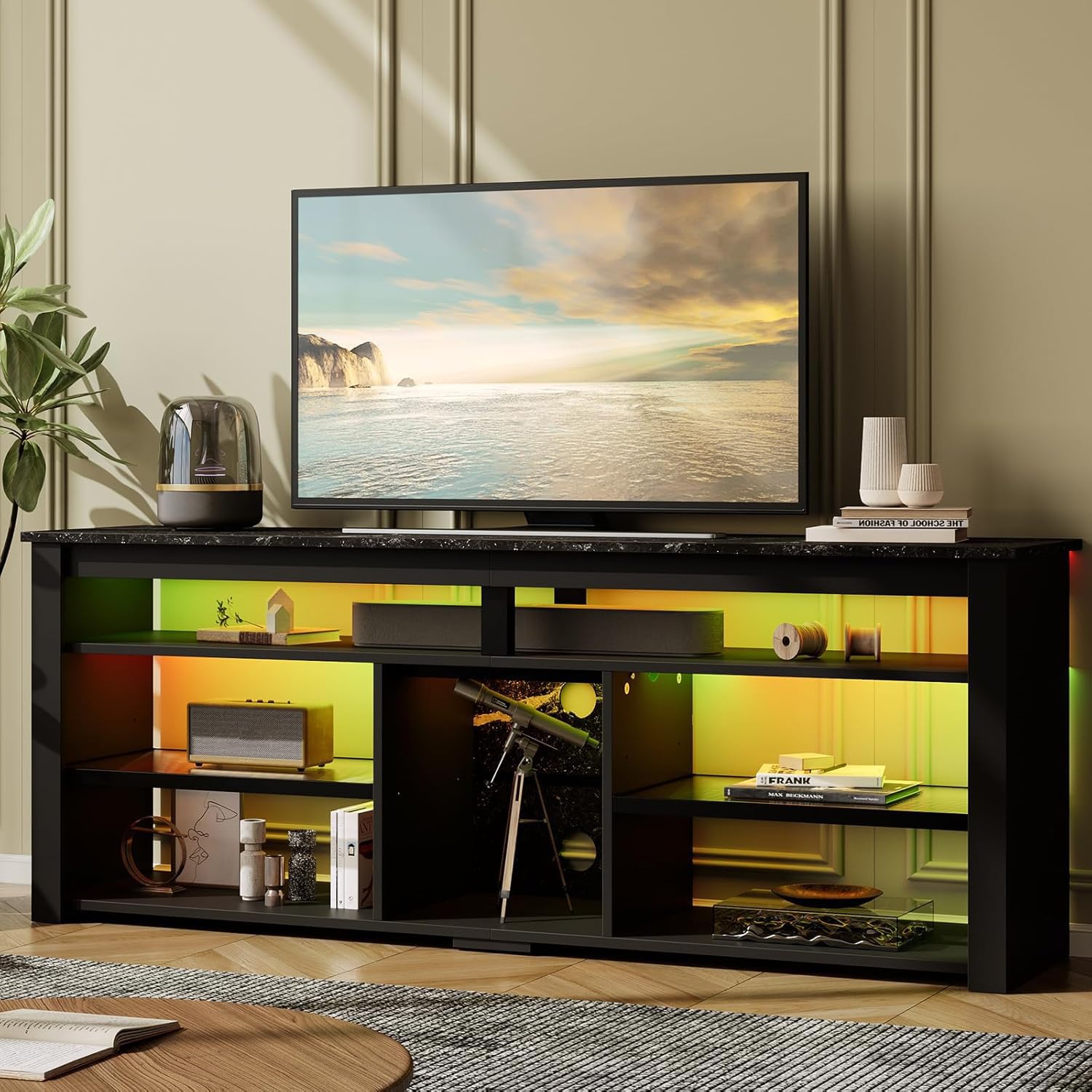 63" LED TV Stand with Gaming Storage