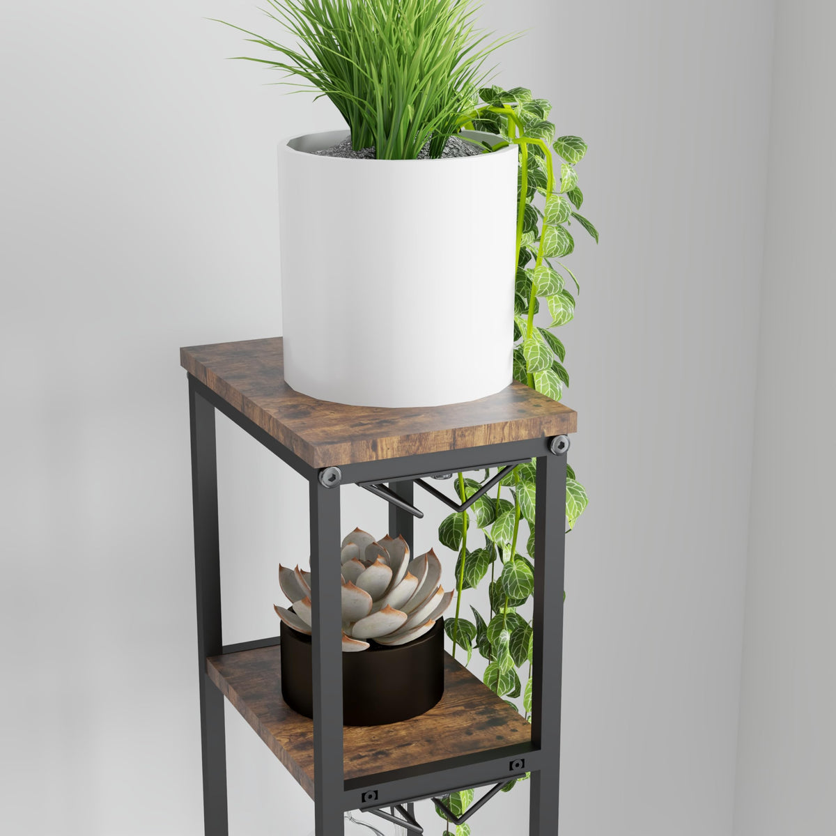 5-Tier Wine Rack with Glass Holder