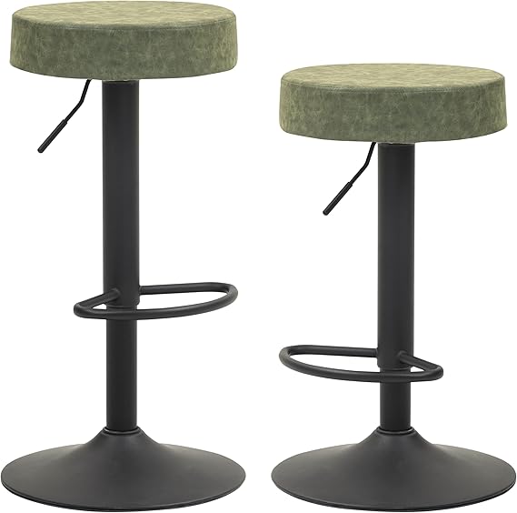 Modern Swivel Bar Stools Set of 2 - Counter Height Adjustable