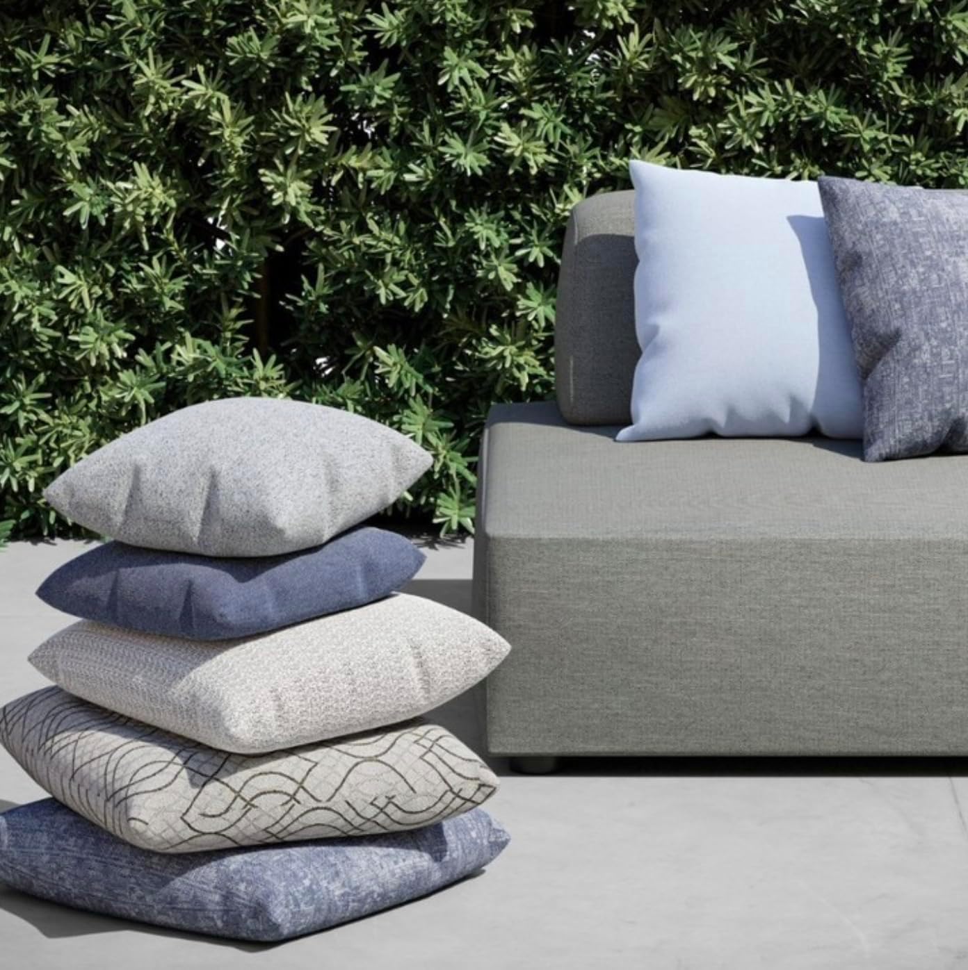 Outdoor Lumbar Throw Pillows Set of 4 - Water and Fade Resistant