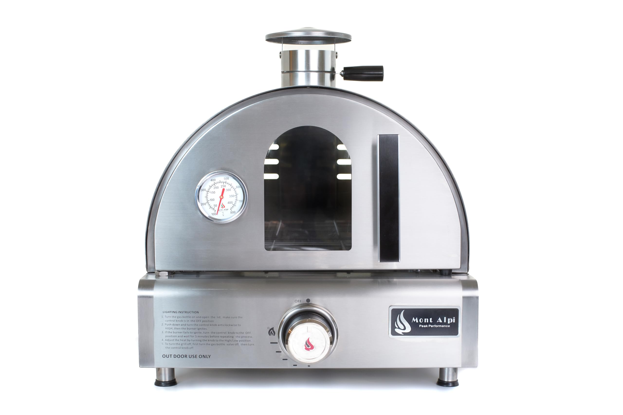 Outdoor Prep Bar Cart with Refrigerator and Pizza Oven