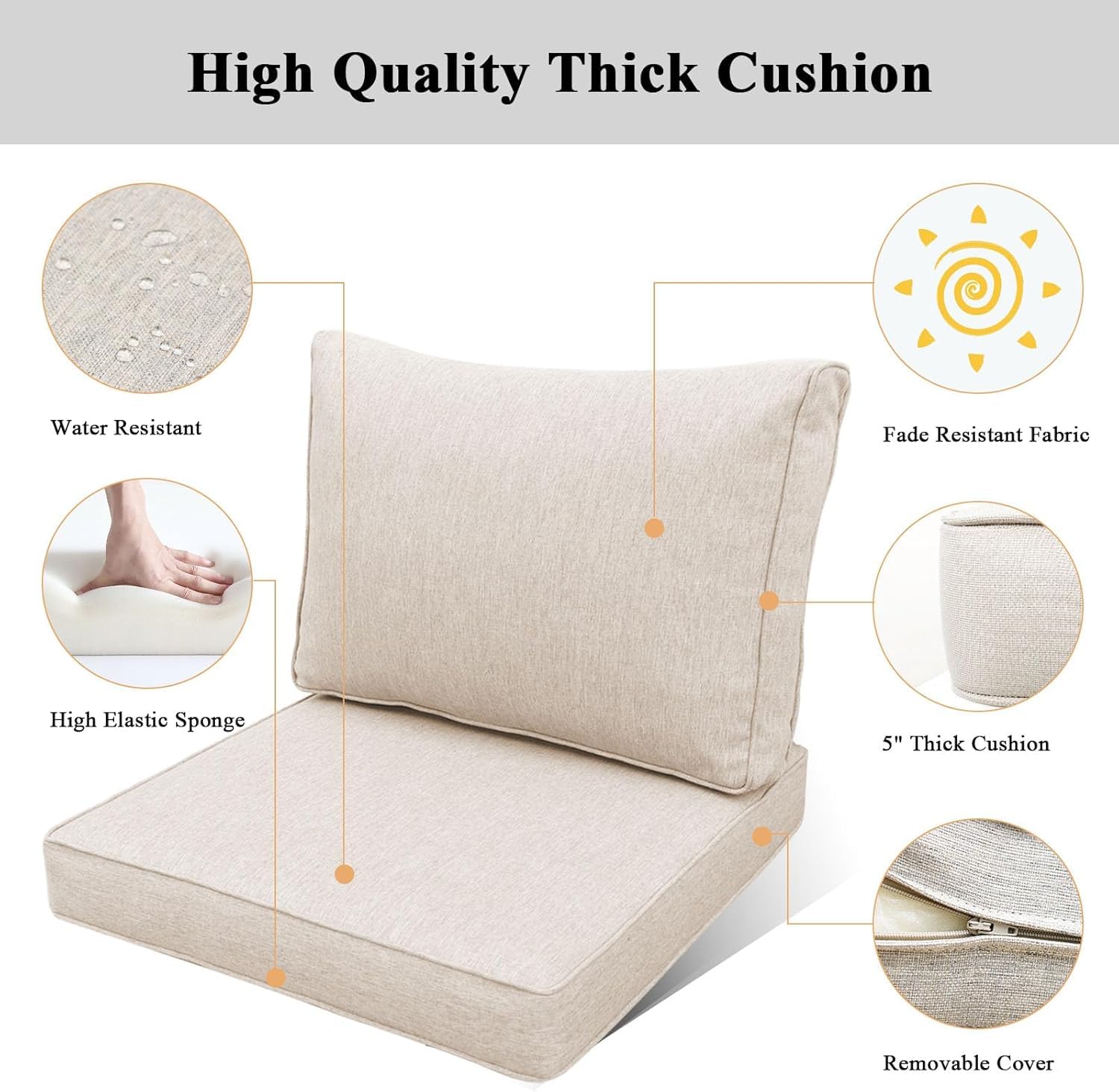 Aluminum Patio Furniture Set L-Shaped Sectional with Teak Coffee Table