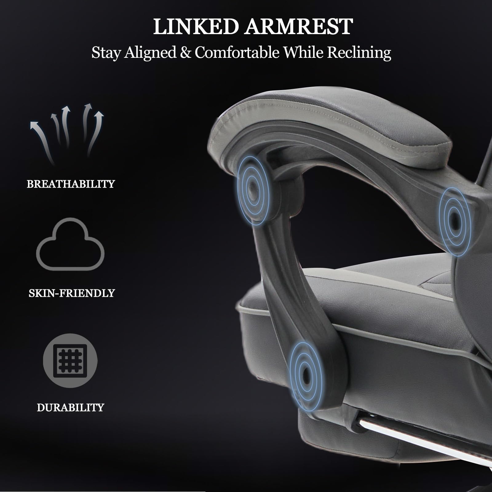 Ergonomic Gaming Chair with Footrest and Lumbar Support