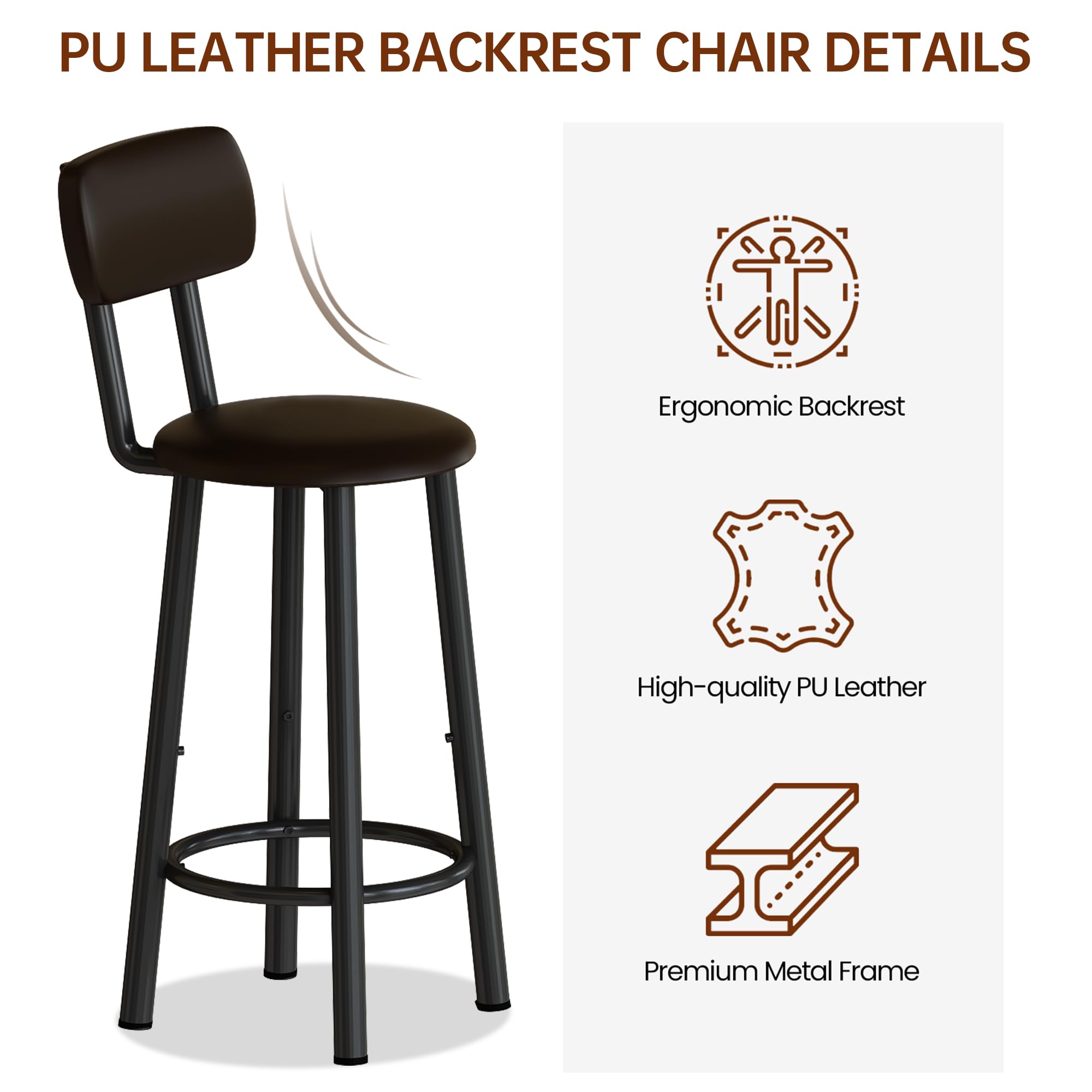 3-Piece Bar Table Set with Storage Shelves