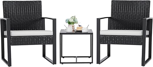 3-Piece Wicker Patio Bistro Set