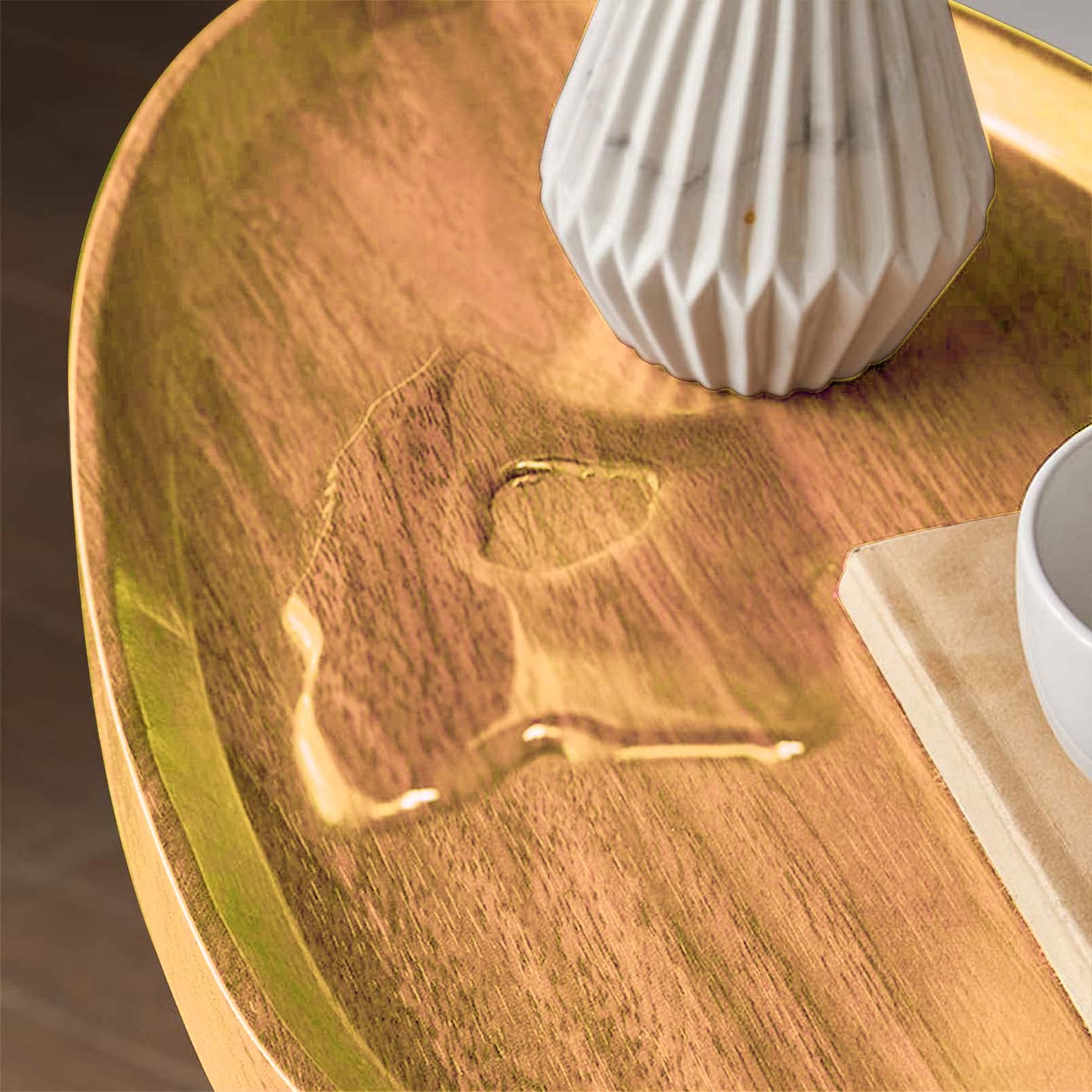 Small C-Shaped Side End Table with Round Top