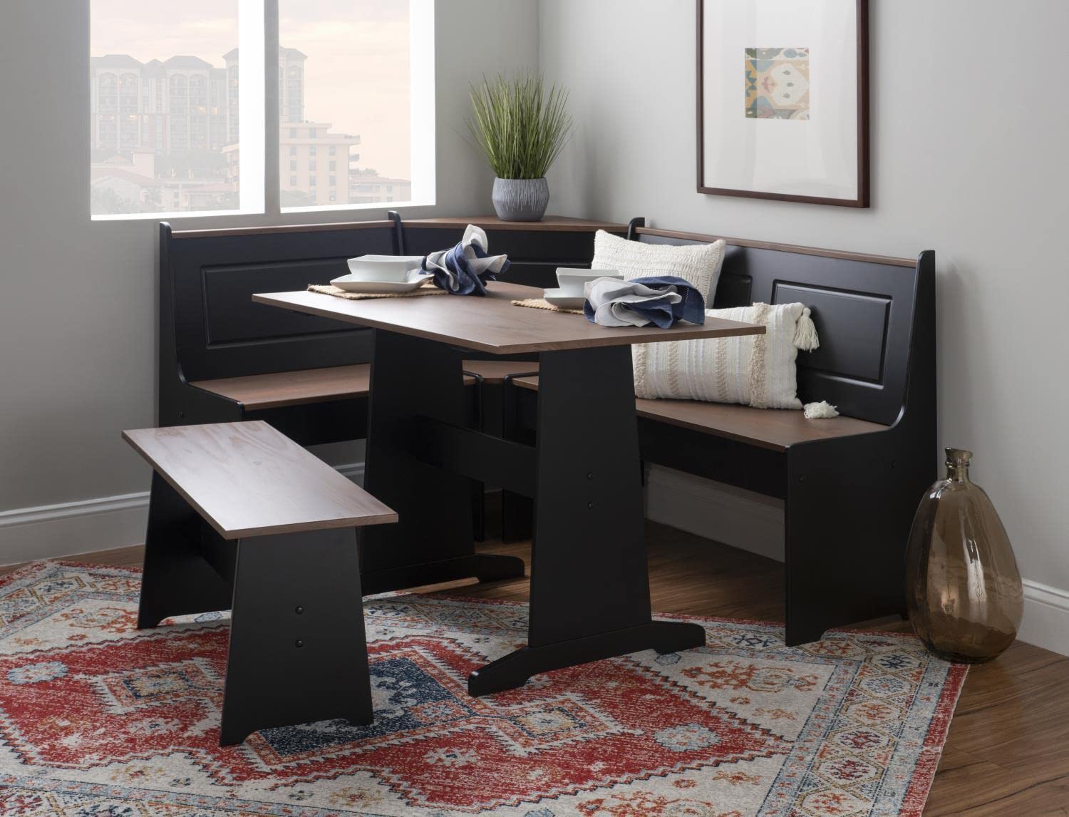 Breakfast Nook Dining Set with Storage