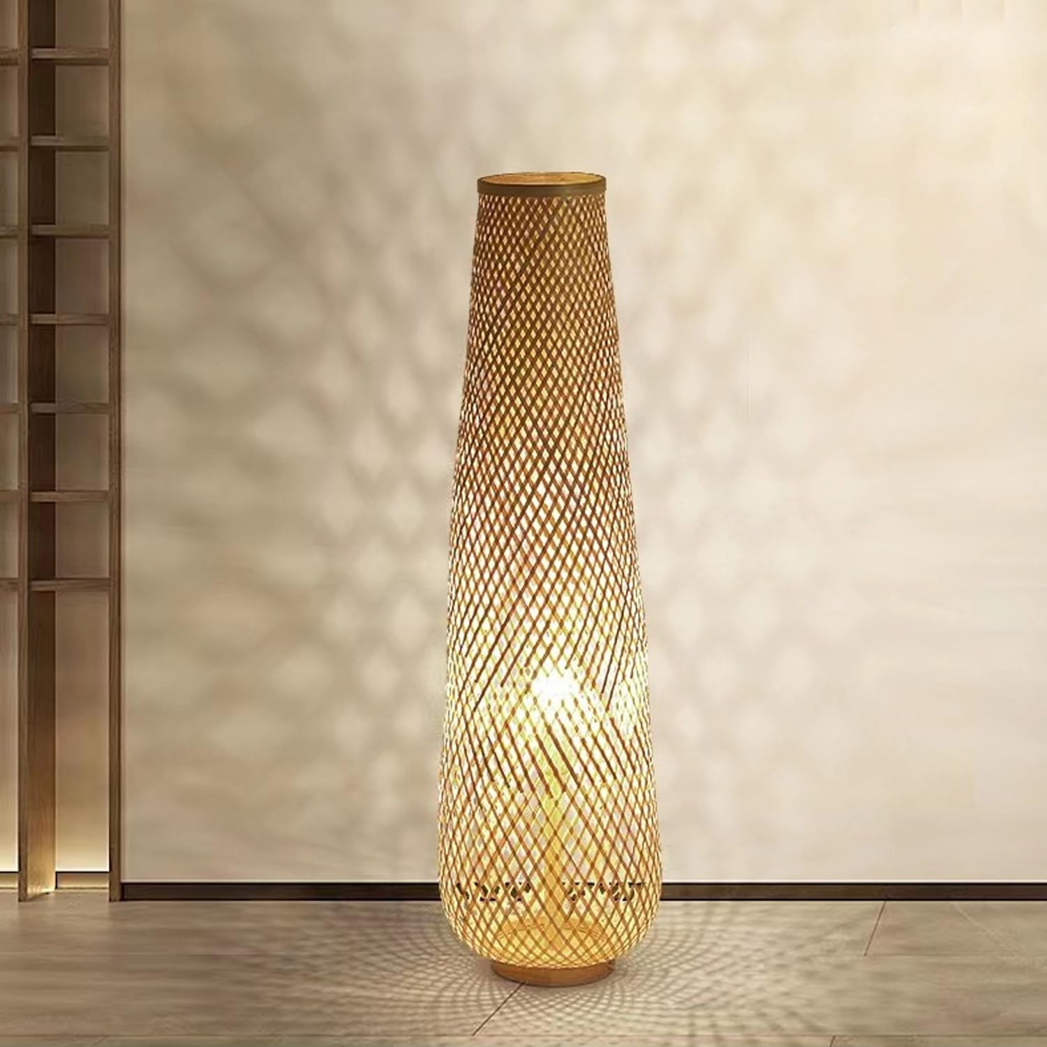 Hand-Woven Bamboo Floor Lamp