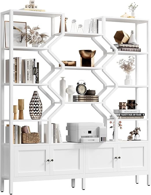 5-Tier Bookshelf with Storage Cabinets