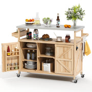 Outdoor Grill Cart with Storage and Stainless Steel Top