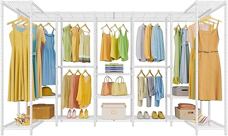 Heavy Duty Clothes Rack Freestanding Closet Organizer