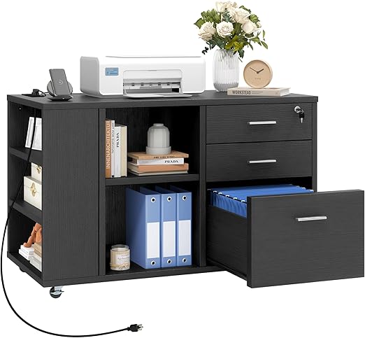 Mobile Filing Cabinet with Charging Station