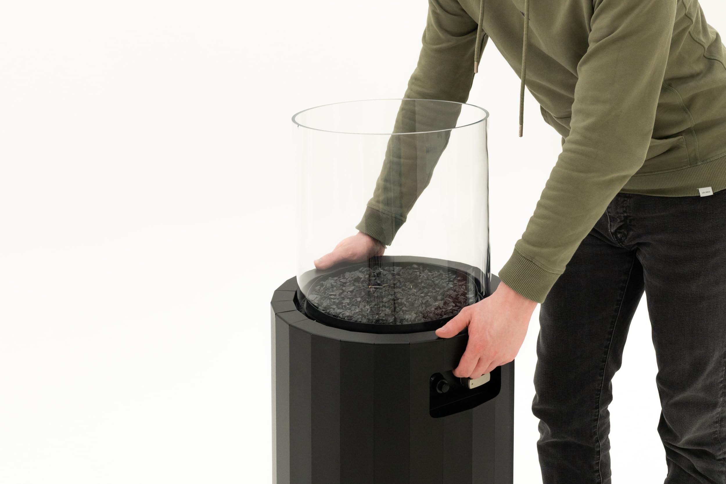 Outdoor Gas Fireplace with Glass Shield