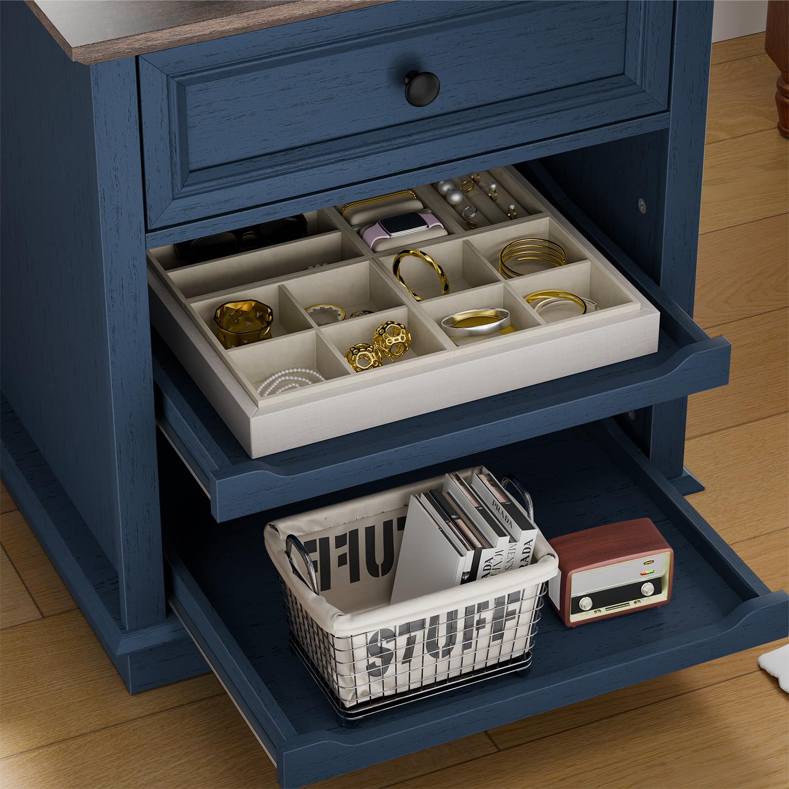 3-Drawer Lateral File Cabinet with Charging Station