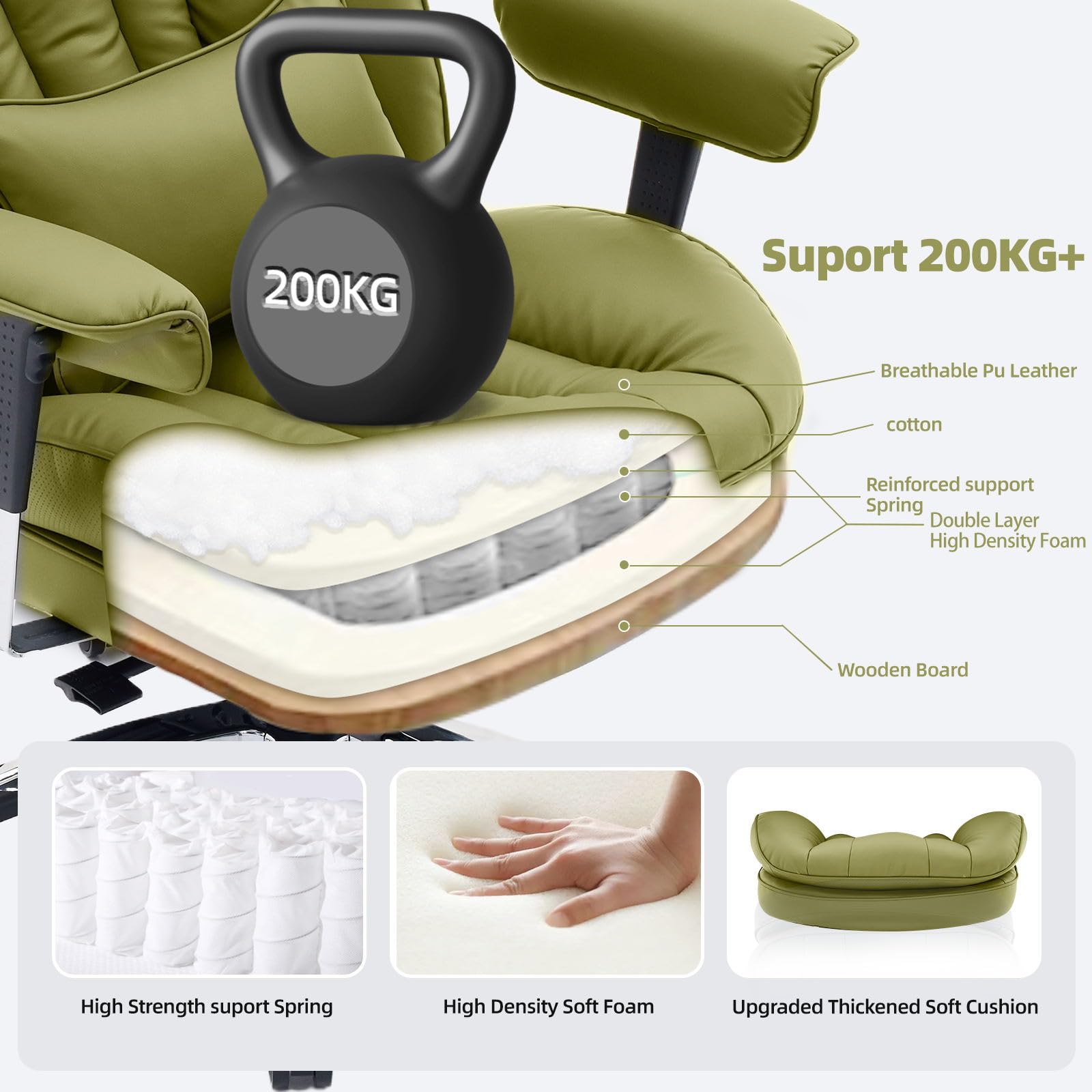 Big and Tall Office Chair with Footrest