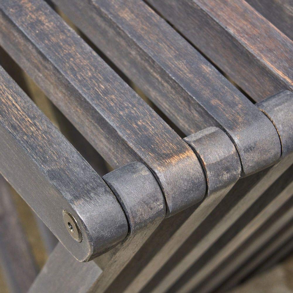 Esme Outdoor Acacia Wood Bench Dark Gray