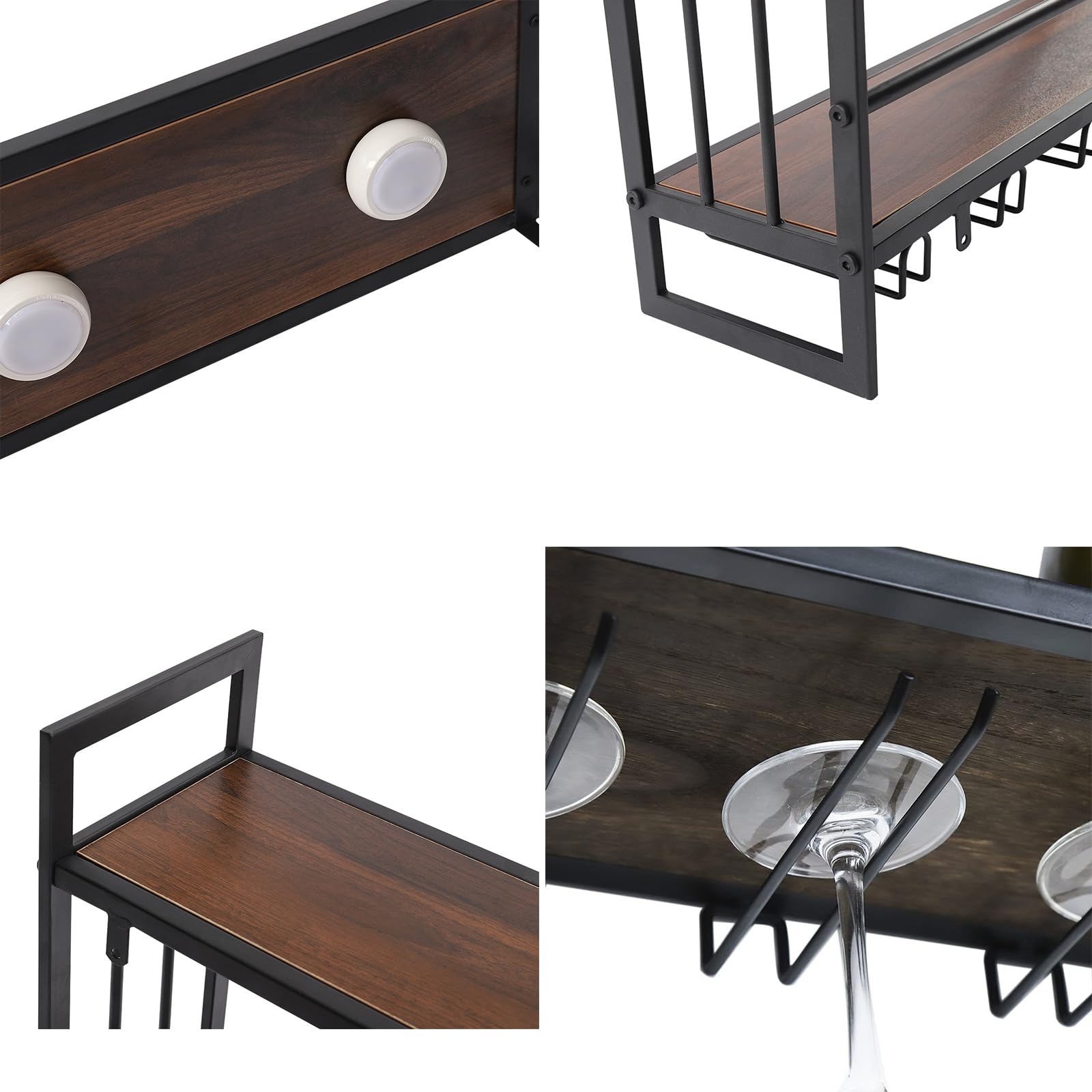 LED Wall Mounted Wine Rack with RGB Lighting