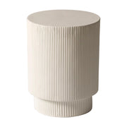 Modern Round Fiberstone Side Table - Weather-Resistant Outdoor Accent End Table