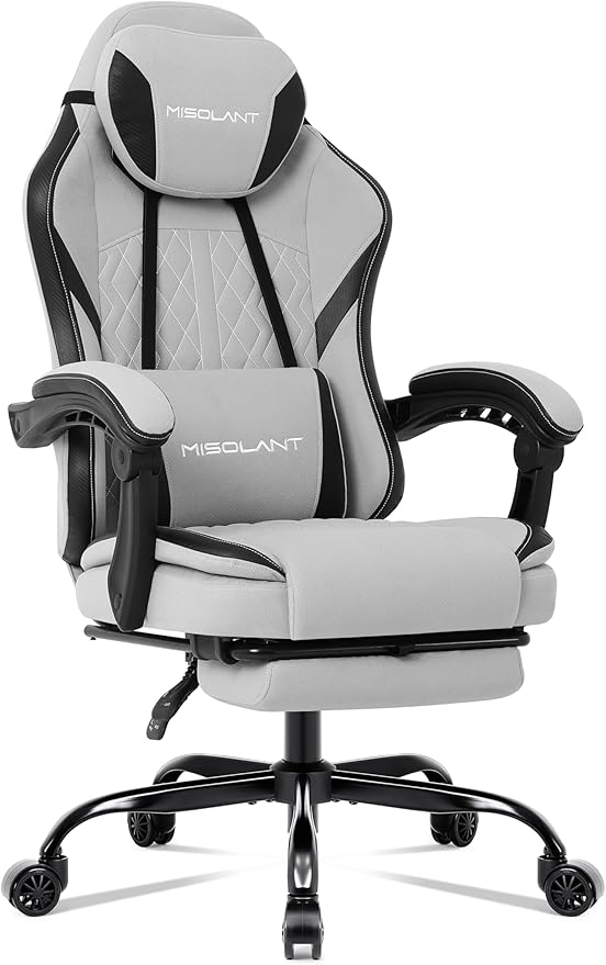 Ergonomic Gaming Chair with Massage Lumbar Support