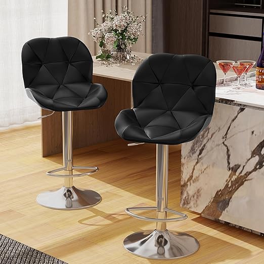 3-Piece Bar Table and Chairs Set - Height Adjustable Round Pub Table with Swivel Barstools