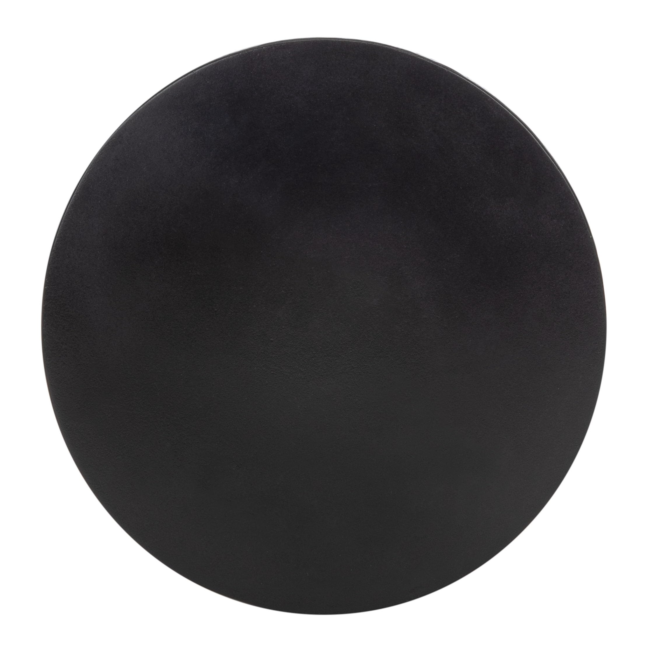 Modern Concrete Round Accent Table - Black