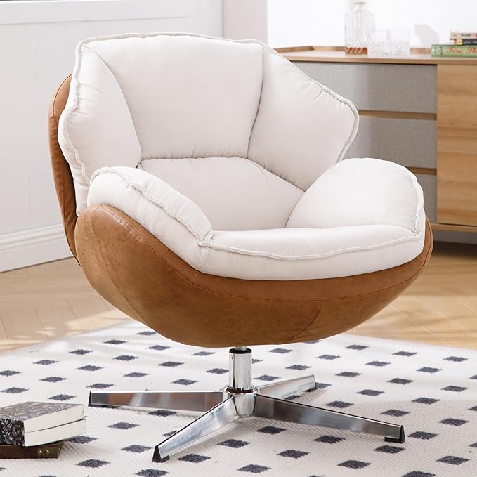Swivel Accent Chair with Ottoman