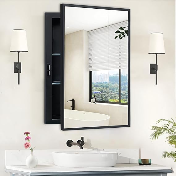 Recessed Medicine Cabinet with Mirror 16x24 Inch