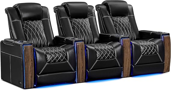 Home Theater Seating Row of 2 - Power Recliner with Heat & Massage