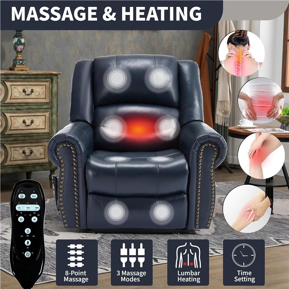 Power Lift Recliner Chair with Massage and Heat