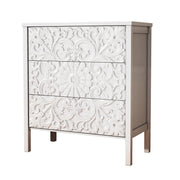 3-Drawer Dresser Chest with Flower Motif