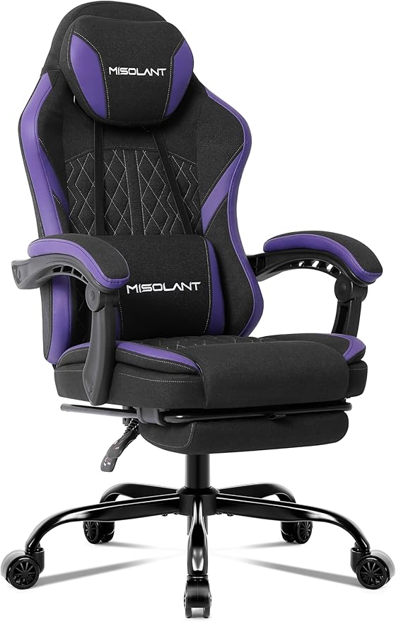 Ergonomic Gaming Chair with Massage Lumbar Support