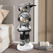 Astronaut Floor Sculpture with Dual Tray Top