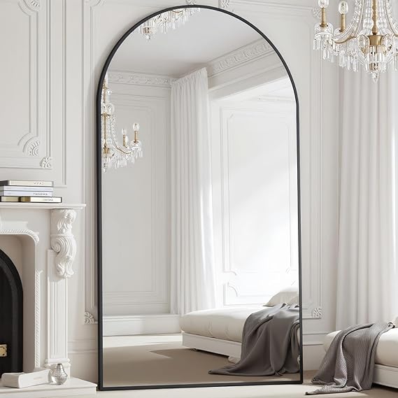 Arched Full Length Mirror 70x26 Gold Aluminum Frame