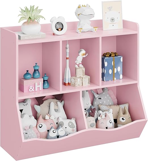 Toy Storage Cabinet with Bookshelf
