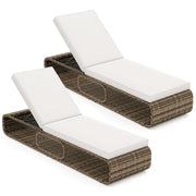 7-Position Outdoor Chaise Lounge Chair with Adjustable Backrest