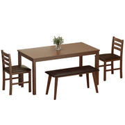 5-Piece Dining Table Set with Chairs and Bench