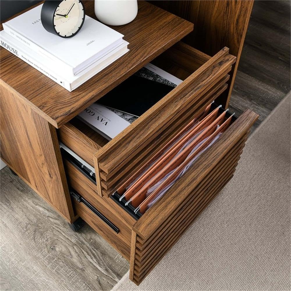 Wood File Cabinet Walnut