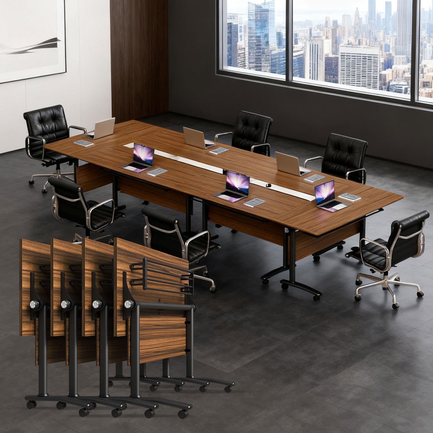 Foldable Conference Table 6ft with Wheels