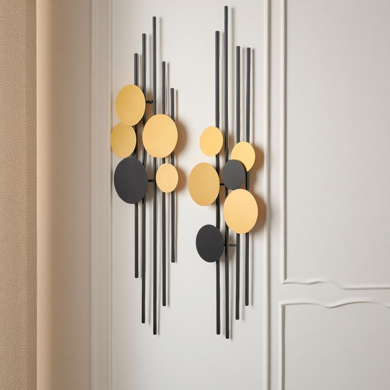 2 Pieces Large Metal Wall Decor 3D Modern Aesthetic Sculptures