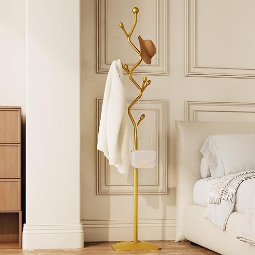 Tree-Shaped Metal Coat Rack Stand with 8 Hooks