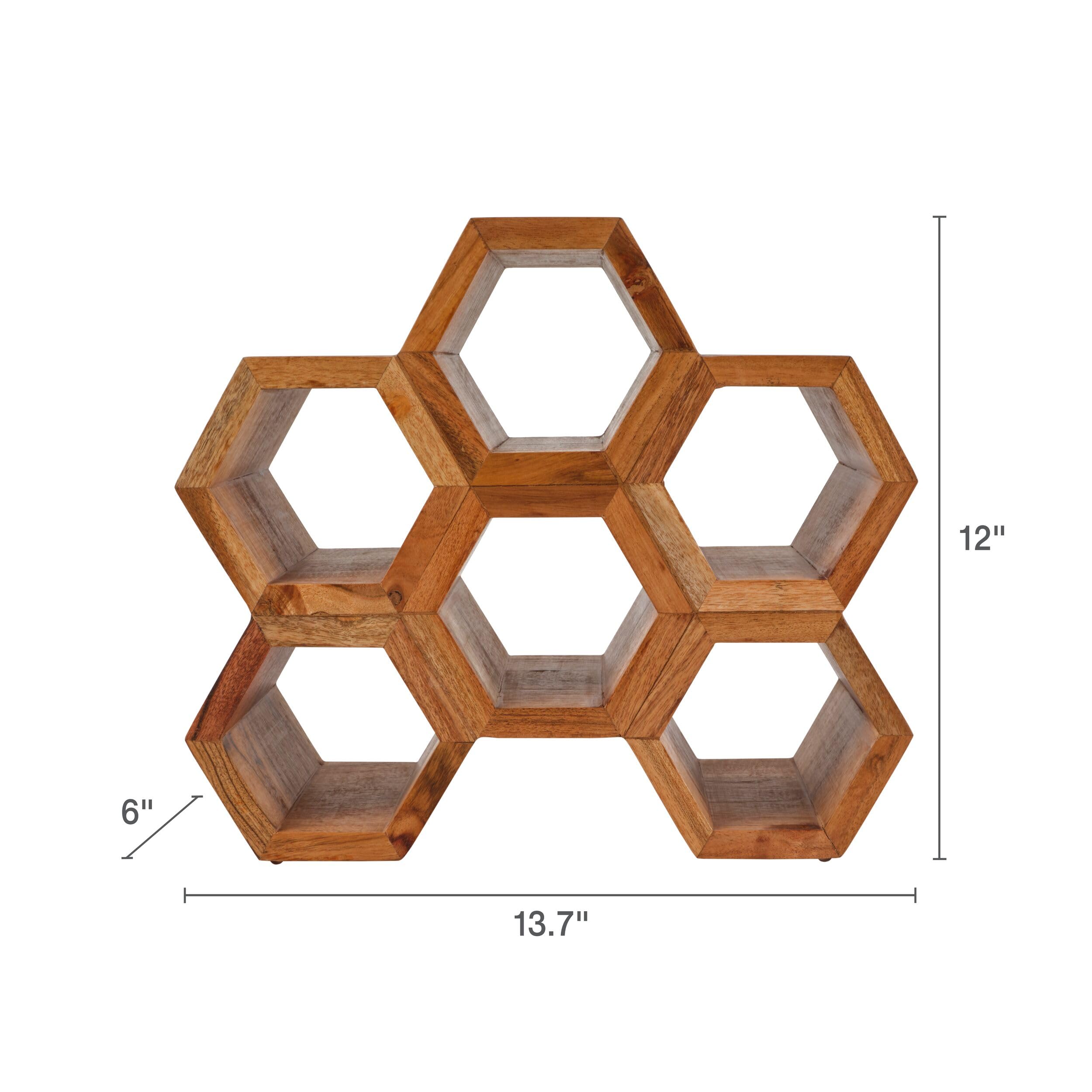 6 Bottle Acacia Wood Wine Rack