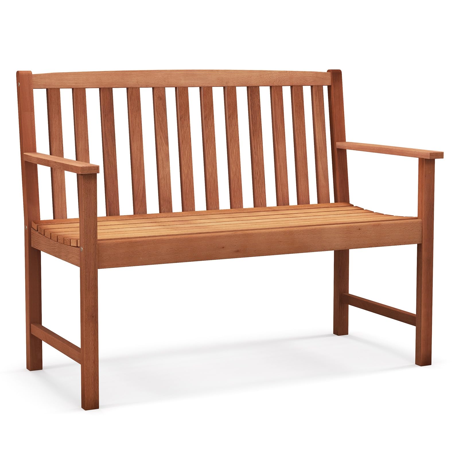 2-Person Eucalyptus Wood Patio Bench