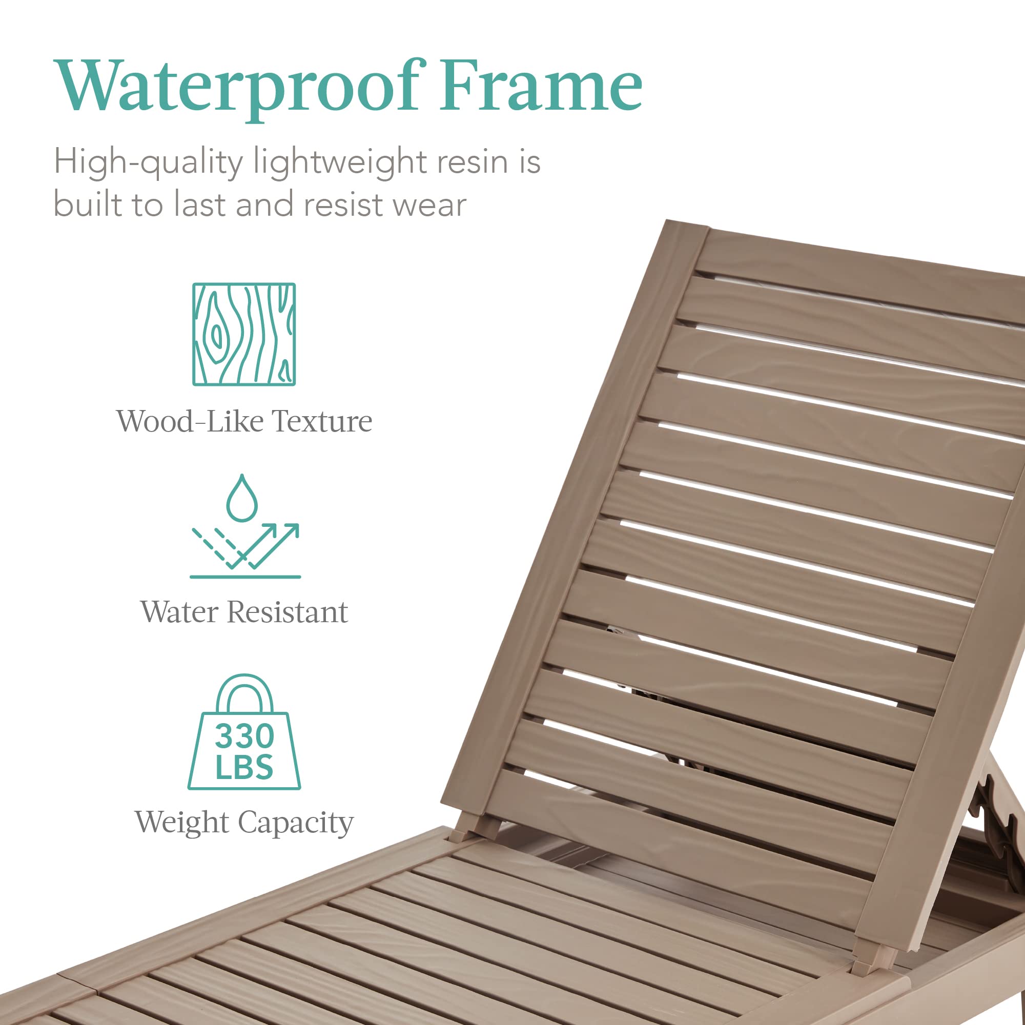 Outdoor Lounge Chair with Adjustable Backrest and Cushion