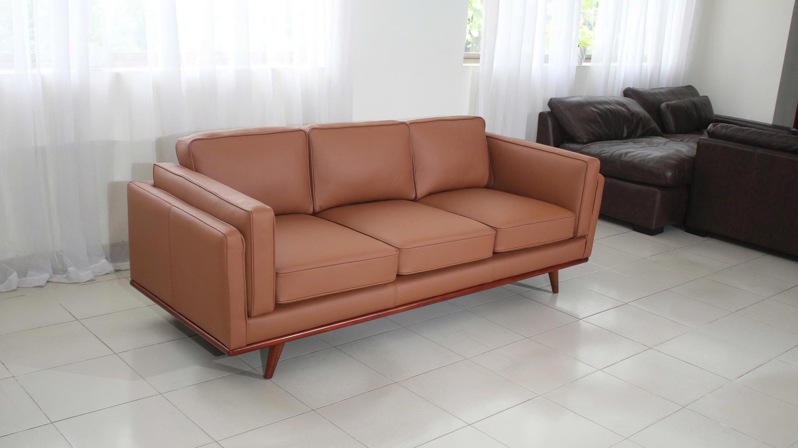 Italian Leather Sofa 89 Inch