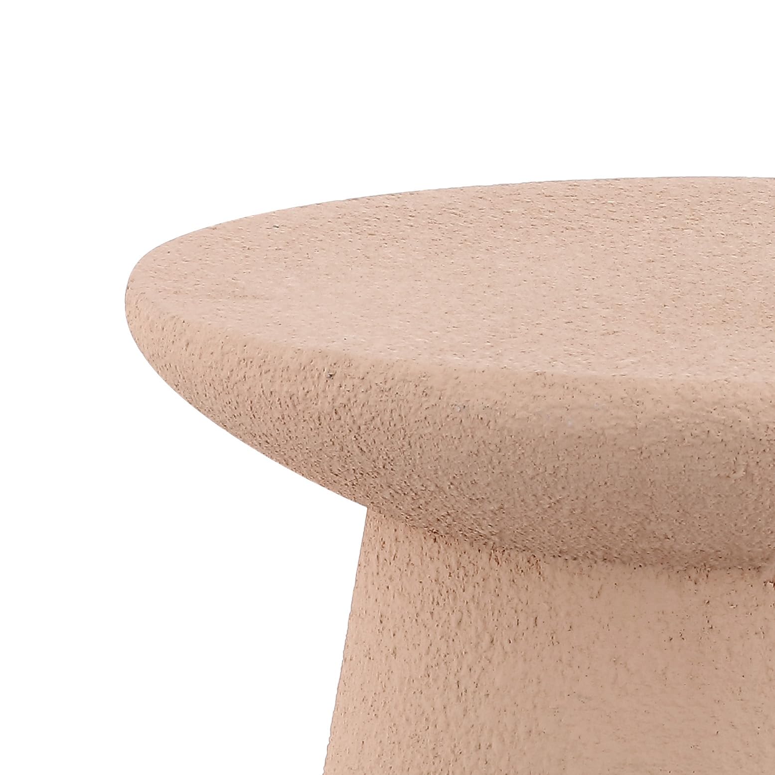 Pink Frosted Minimalist Drum Accent Table 18"