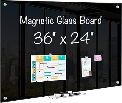 Magnetic Glass Dry Erase White Board 48" x 32"