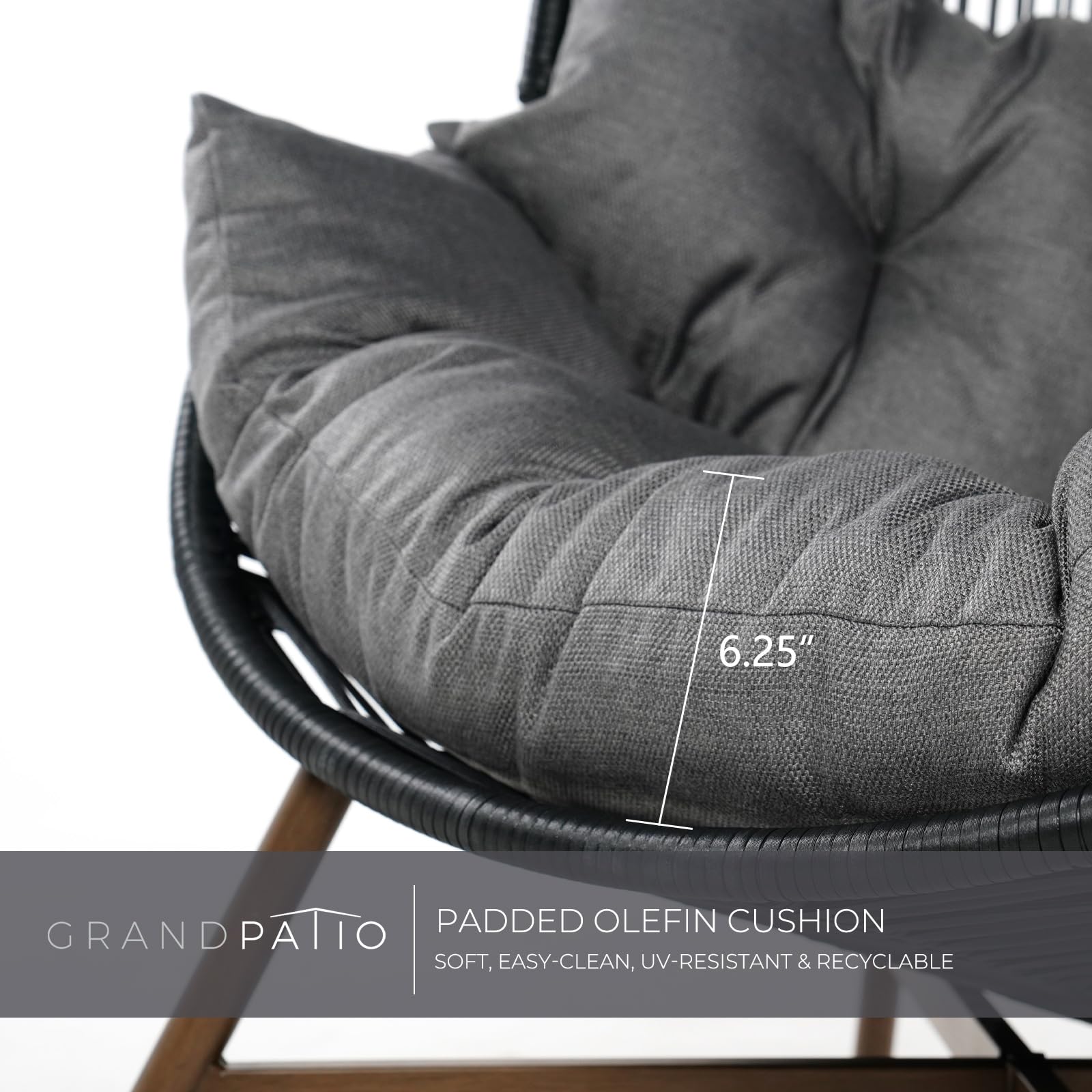 Outdoor Egg Chair with Stand and Cushion