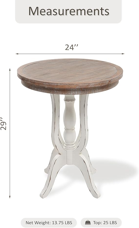 Rustic Accent End Table with Natural Top
